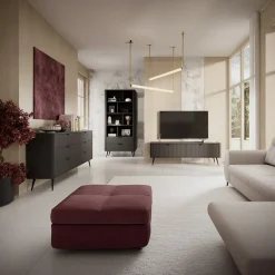 Garnero Arredamenti Madia 163x81h cm 6 cassetti moderna cannettato Ramis Nero Opaco Best