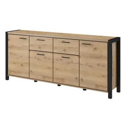 Garnero Arredamenti Madia 213x91h cm design industrial quercia nero opaco Neive Clearance