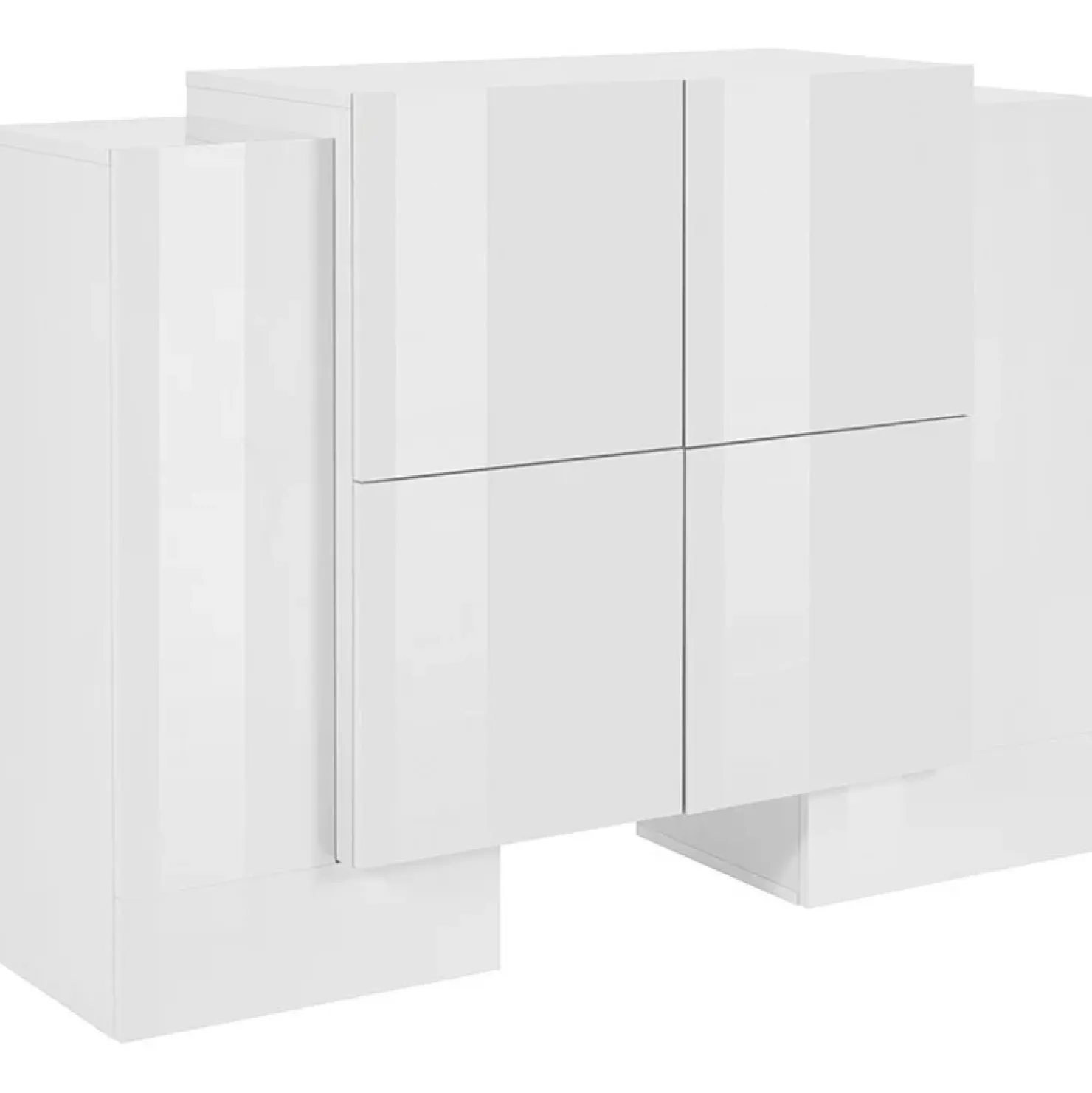 Garnero Arredamenti Madia 130x85h cm moderna Akoya Bianco Lucido Hot