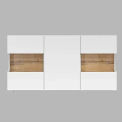 Garnero Arredamenti Madia 120x62h cm moderna bianco rovere Fusion Bianco Opaco Clearance