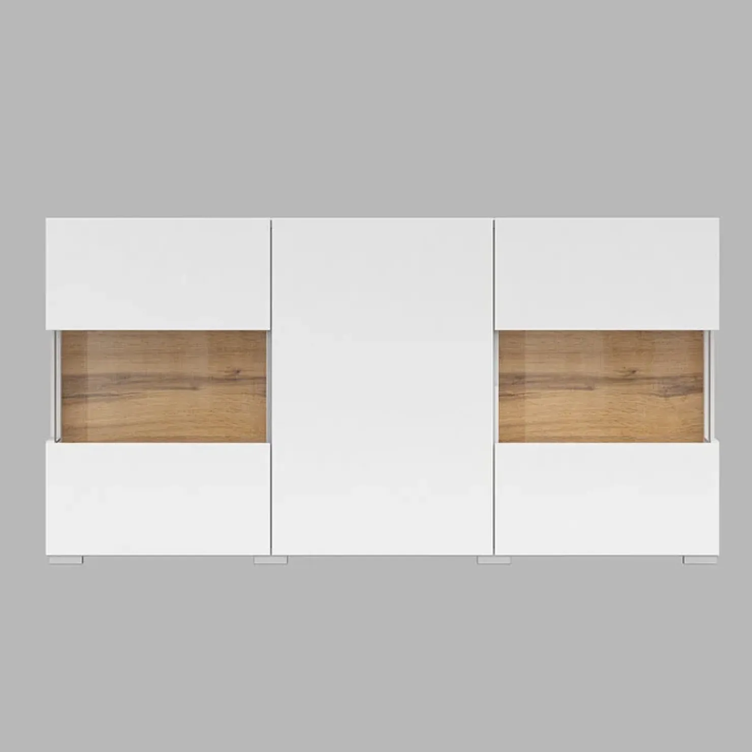 Garnero Arredamenti Madia 120x62h cm moderna bianco rovere Fusion Bianco Opaco Clearance