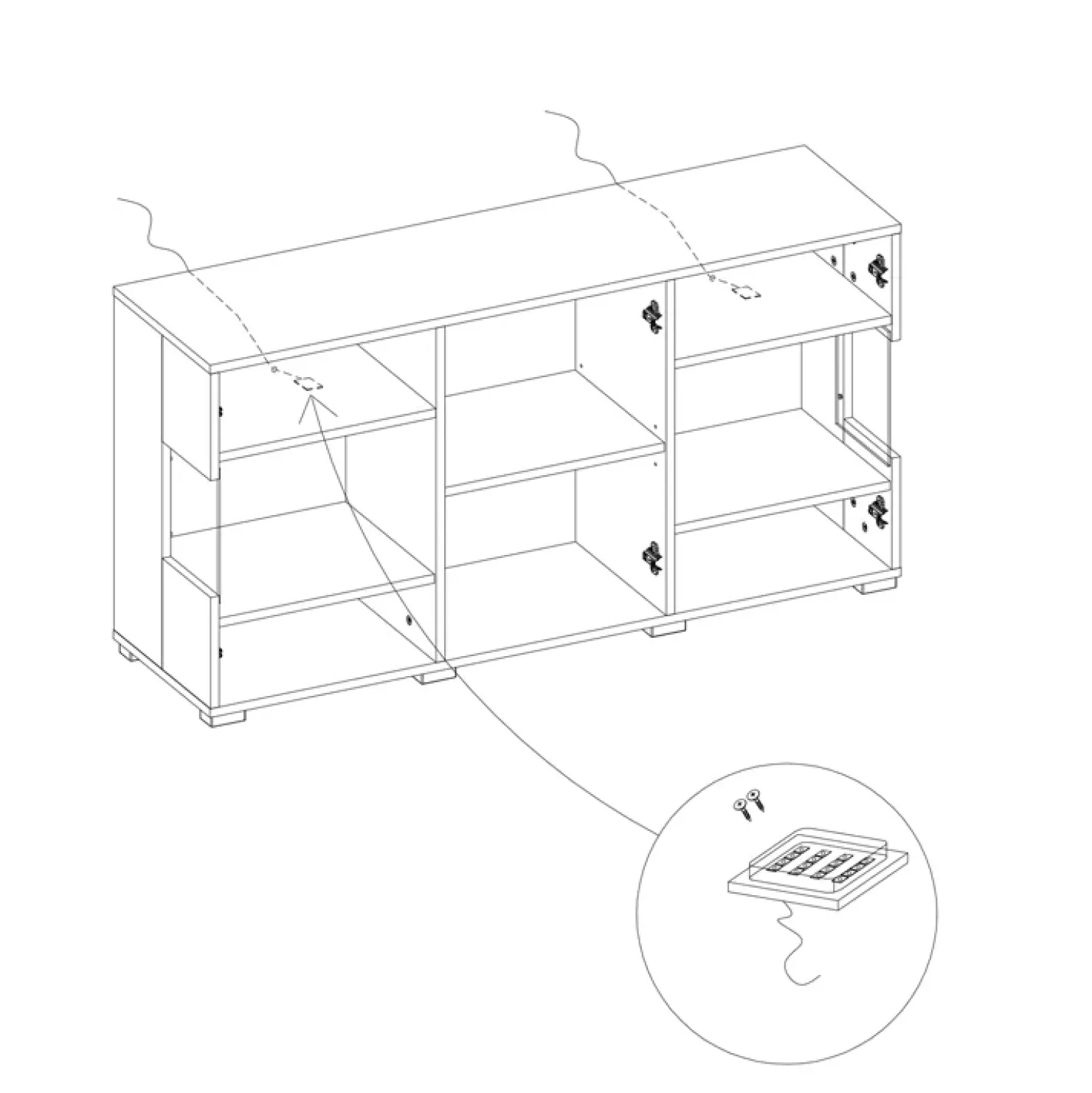 Garnero Arredamenti Madia 120x62h cm moderna bianco rovere Fusion Bianco Opaco Clearance
