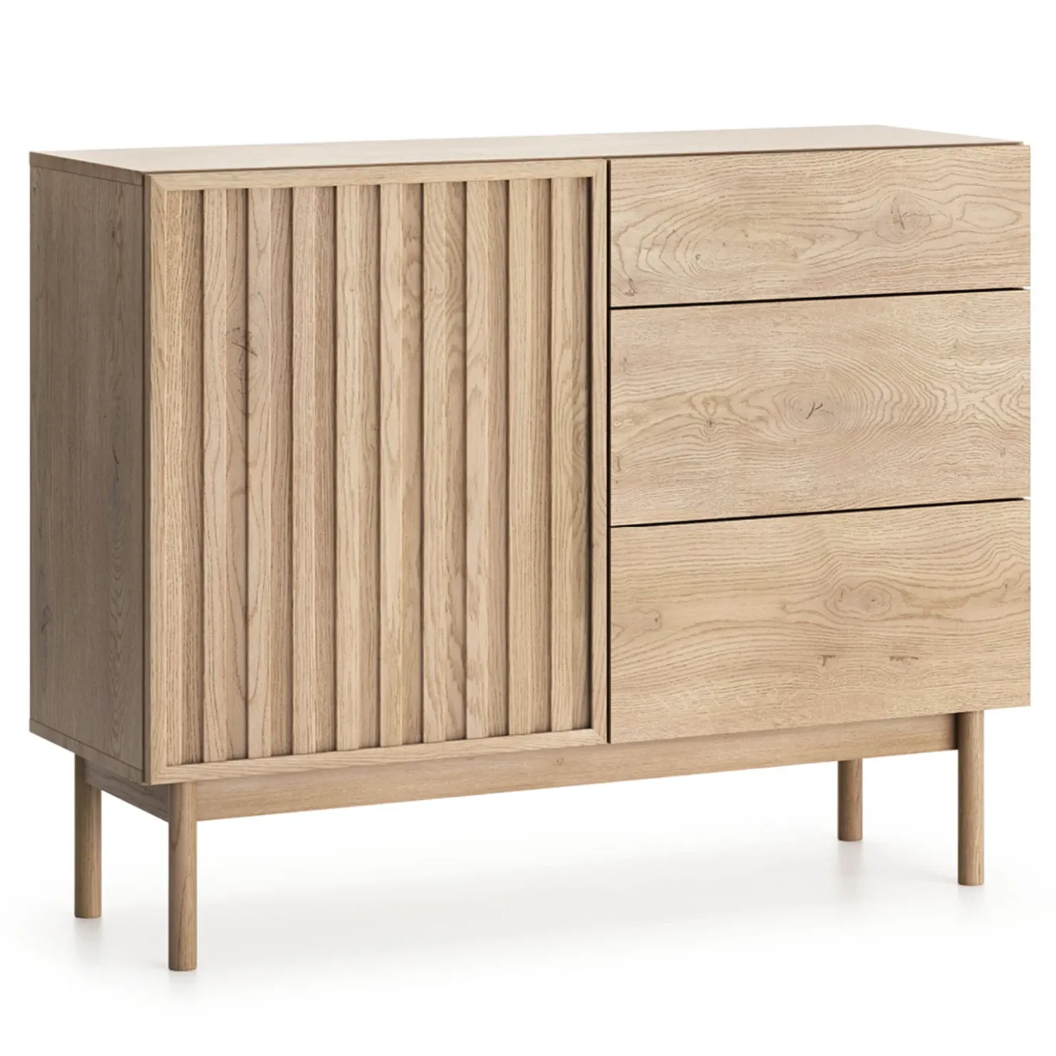 Garnero Arredamenti Madia 106x84h cm moderna design cannettato rovere Colby Sale