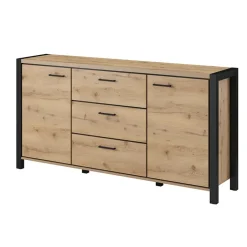 Garnero Arredamenti Madia 180x91h cm moderna industrial quercia nero opaco Neive