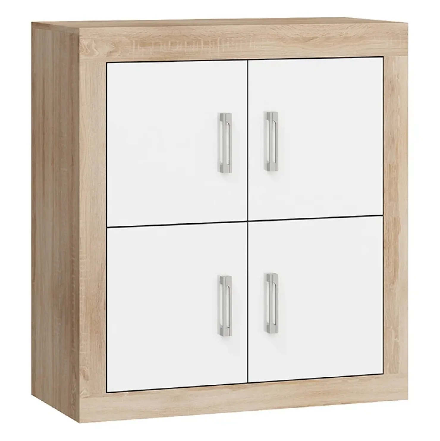 Garnero Arredamenti Madia 90x100h cm moderna rovere bianco lucido Ester Gihome® Bianco Lucido - Rovere Discount