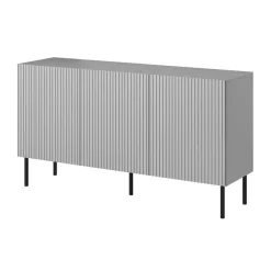 Garnero Arredamenti Madia 150x81h cm moderna soggiorno grigio chiaro nero Cadice Best