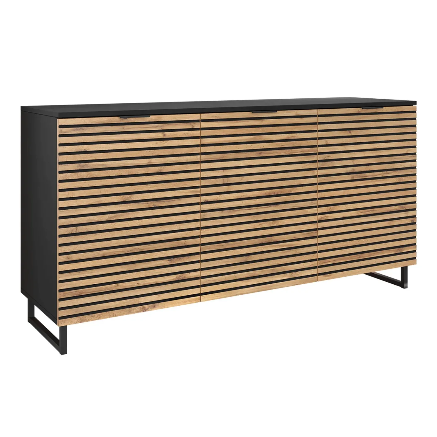 Garnero Arredamenti Madia 150x76h cm rustica design cannettato rovere nero List Discount