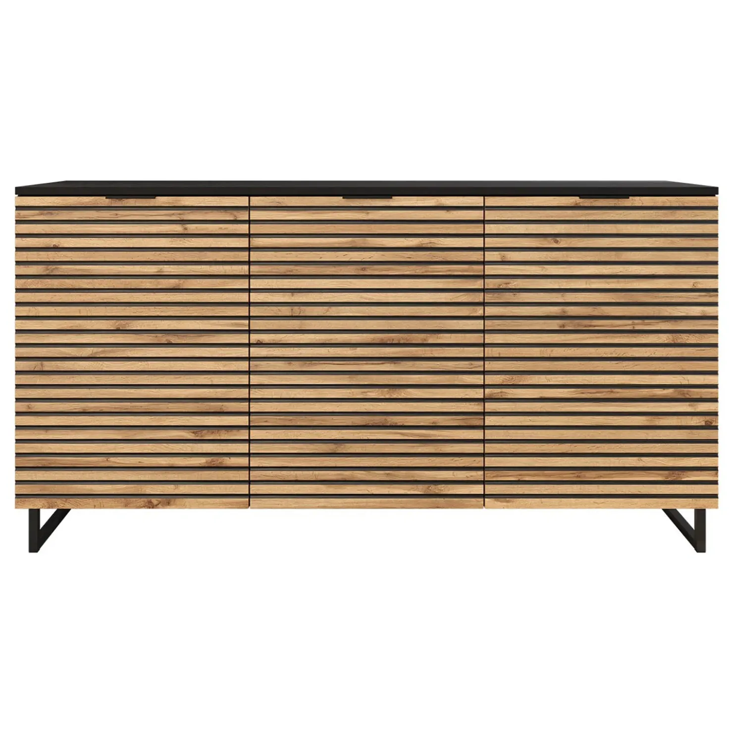 Garnero Arredamenti Madia 150x76h cm rustica design cannettato rovere nero List Discount