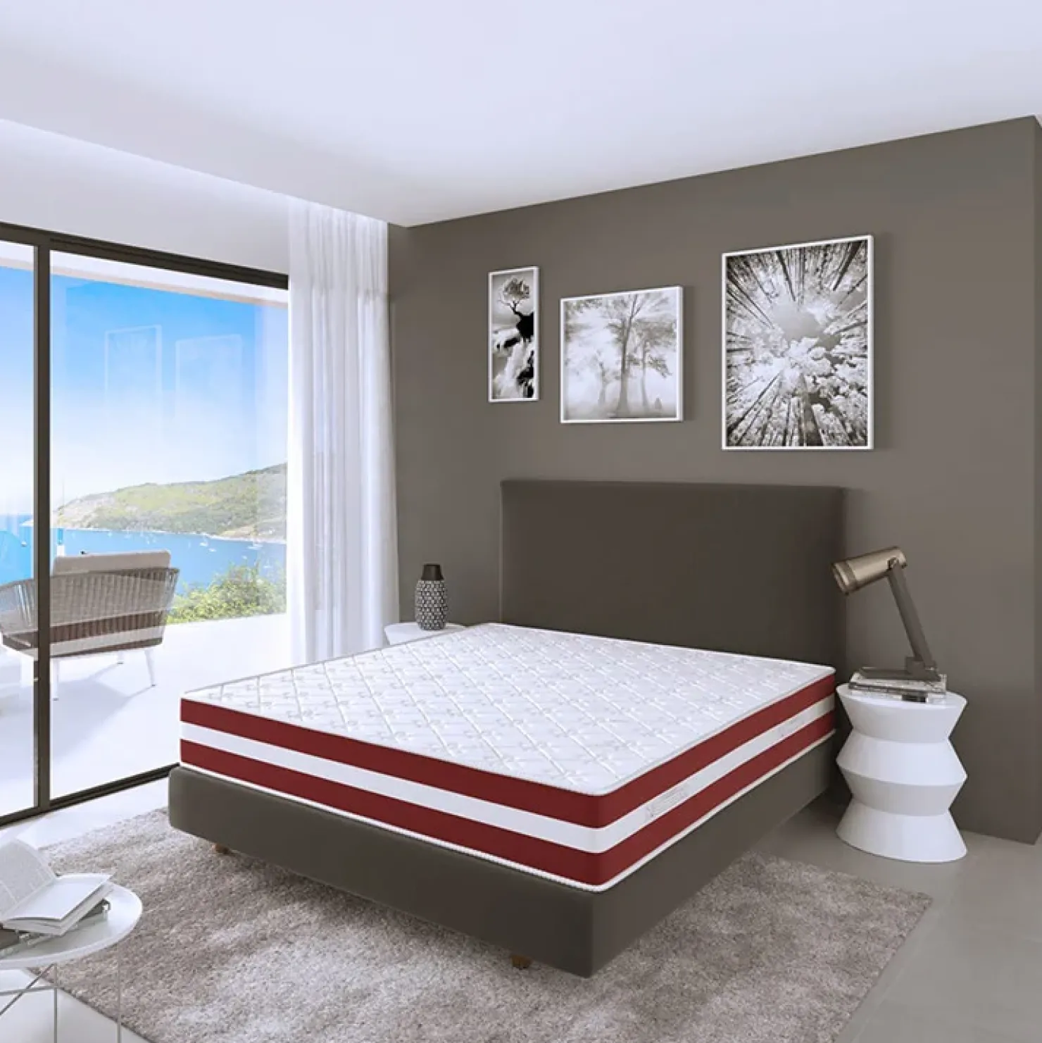 Garnero Arredamenti Materasso alla francese 140x200cm doppio strato memory antiacaro H. 24cm Superior Memory Best