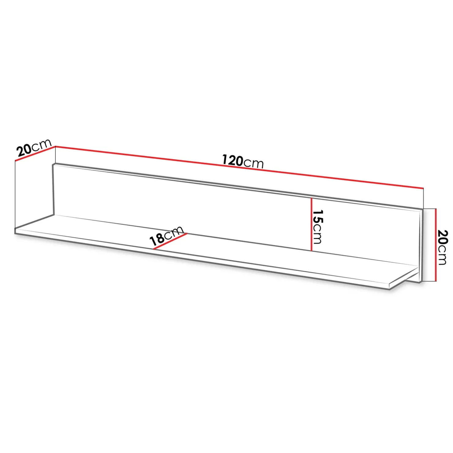 Garnero Arredamenti Mensola 120x20h cm beige Ziggy Outlet