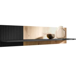 Garnero Arredamenti Mensola 110x25h cm da parete rovere nero Duble New