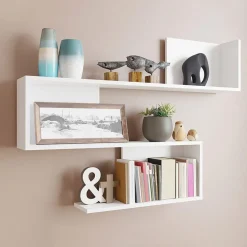 Garnero Arredamenti Mensola 110x80h cm pensile a muro design moderno bianco Carlina Discount