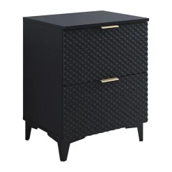Garnero Arredamenti Mobile bagno a terra 61cm 2 cassetti nero frontali decorati Konny Nero Lucido - Nero opaco Sale