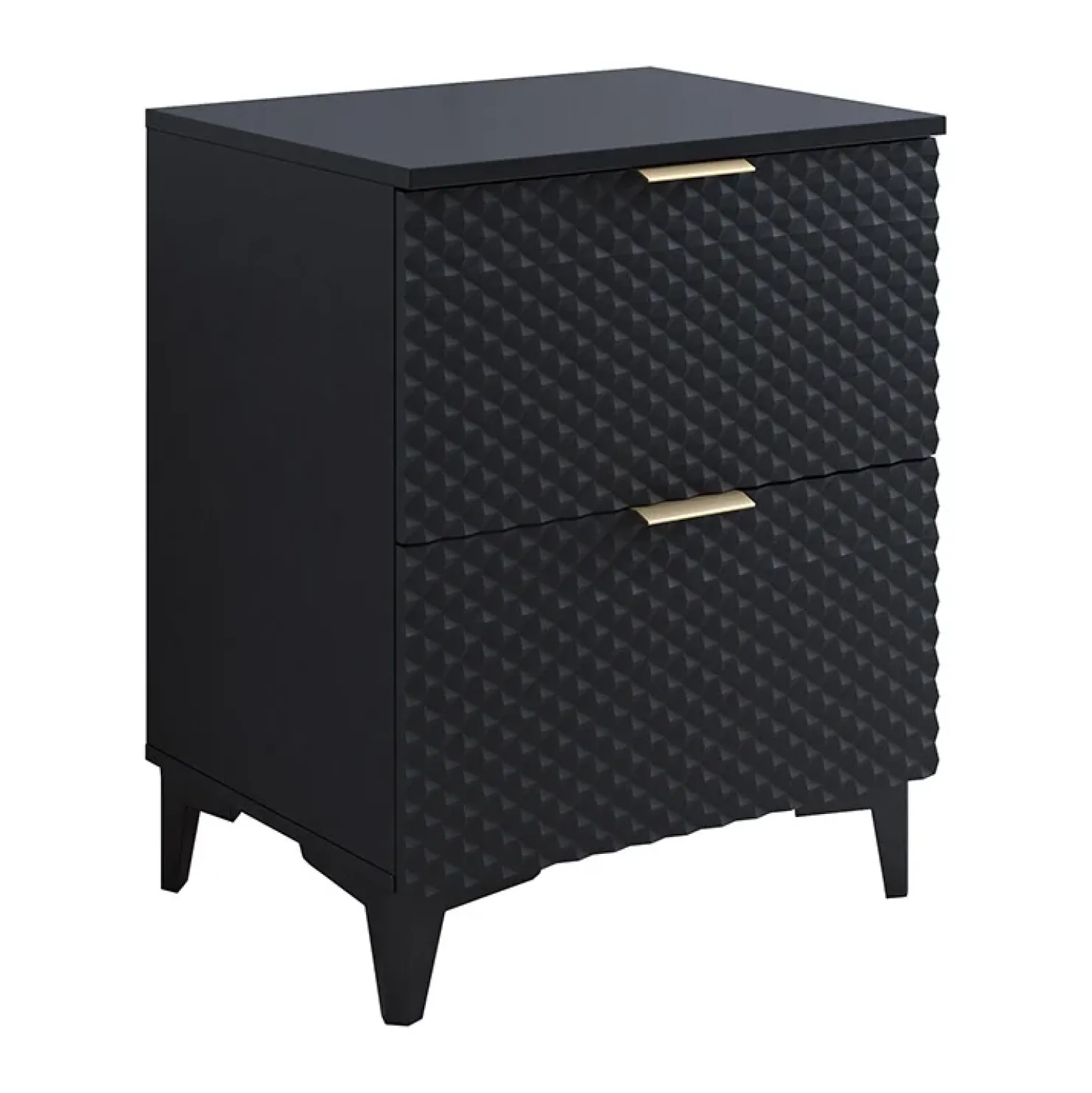 Garnero Arredamenti Mobile bagno a terra 61cm 2 cassetti nero frontali decorati Konny Nero Lucido - Nero opaco Sale
