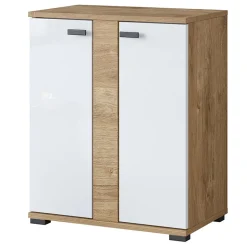 Garnero Arredamenti Mobile bagno a terra 61cm 2 ante bianco lucido rovere Crystal New