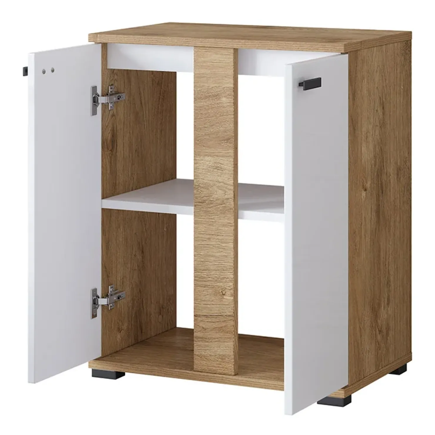 Garnero Arredamenti Mobile bagno a terra 61cm 2 ante bianco lucido rovere Crystal New