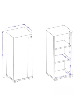 Garnero Arredamenti Mobile bagno a terra 61cm con specchio e colonne bianco lucido rovere Crystal Discount