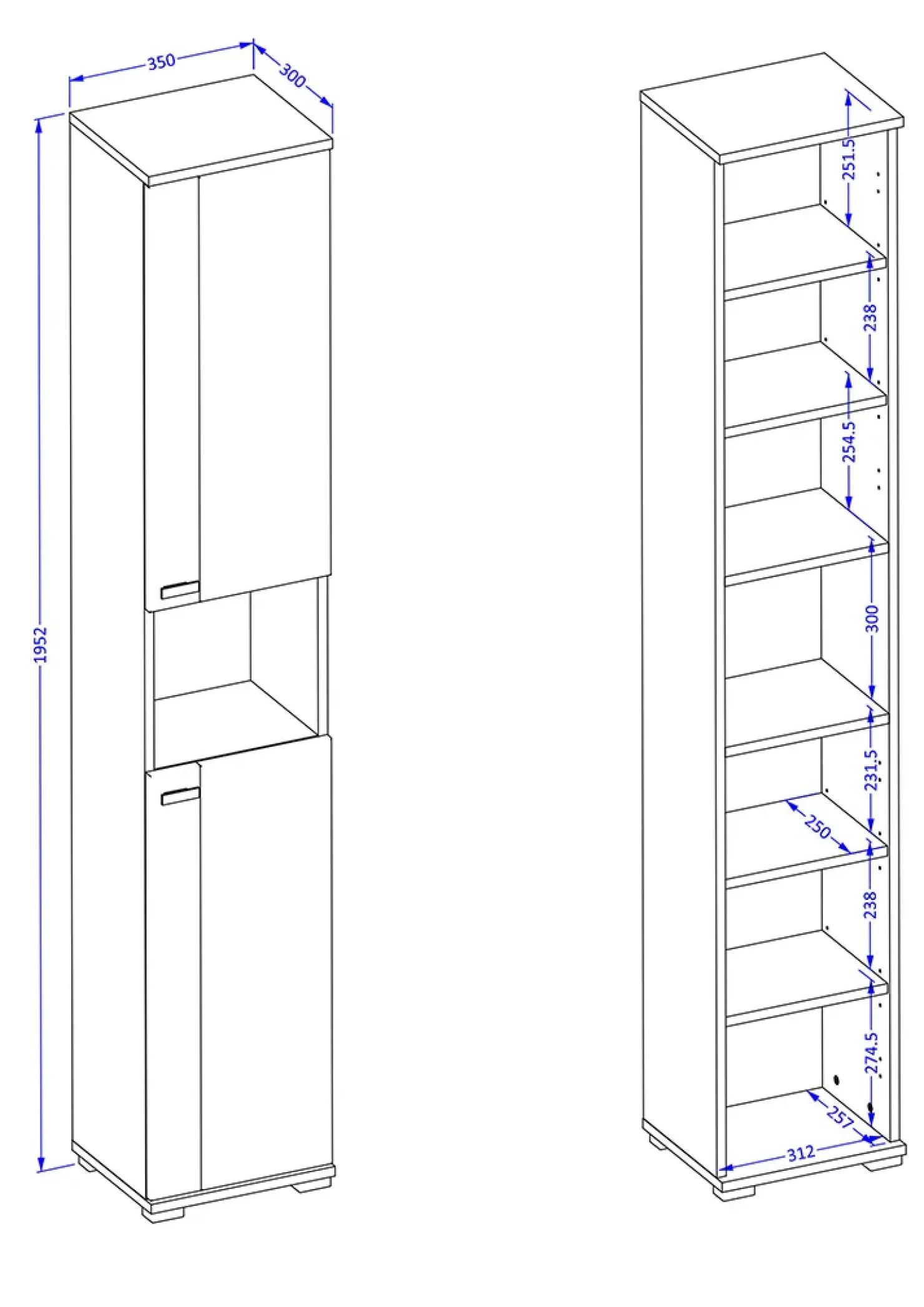 Garnero Arredamenti Mobile bagno a terra 61cm con specchio e colonne bianco lucido rovere Crystal Discount