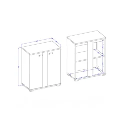 Garnero Arredamenti Mobile bagno a terra 61cm con specchio e colonne bianco lucido rovere Crystal Discount