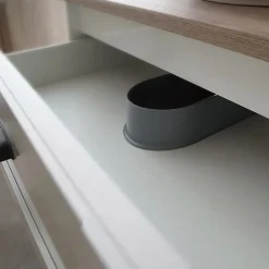 Garnero Arredamenti Mobile bagno a terra 120cm con doppio lavabo e colonna shabby bianco rovere Ilias New