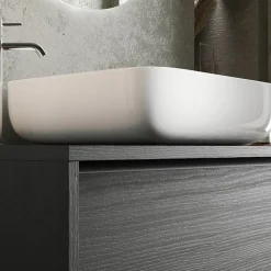 Garnero Arredamenti Mobile bagno a terra 105cm con lavabo 2 cassetti nero frassinato Absolut Best