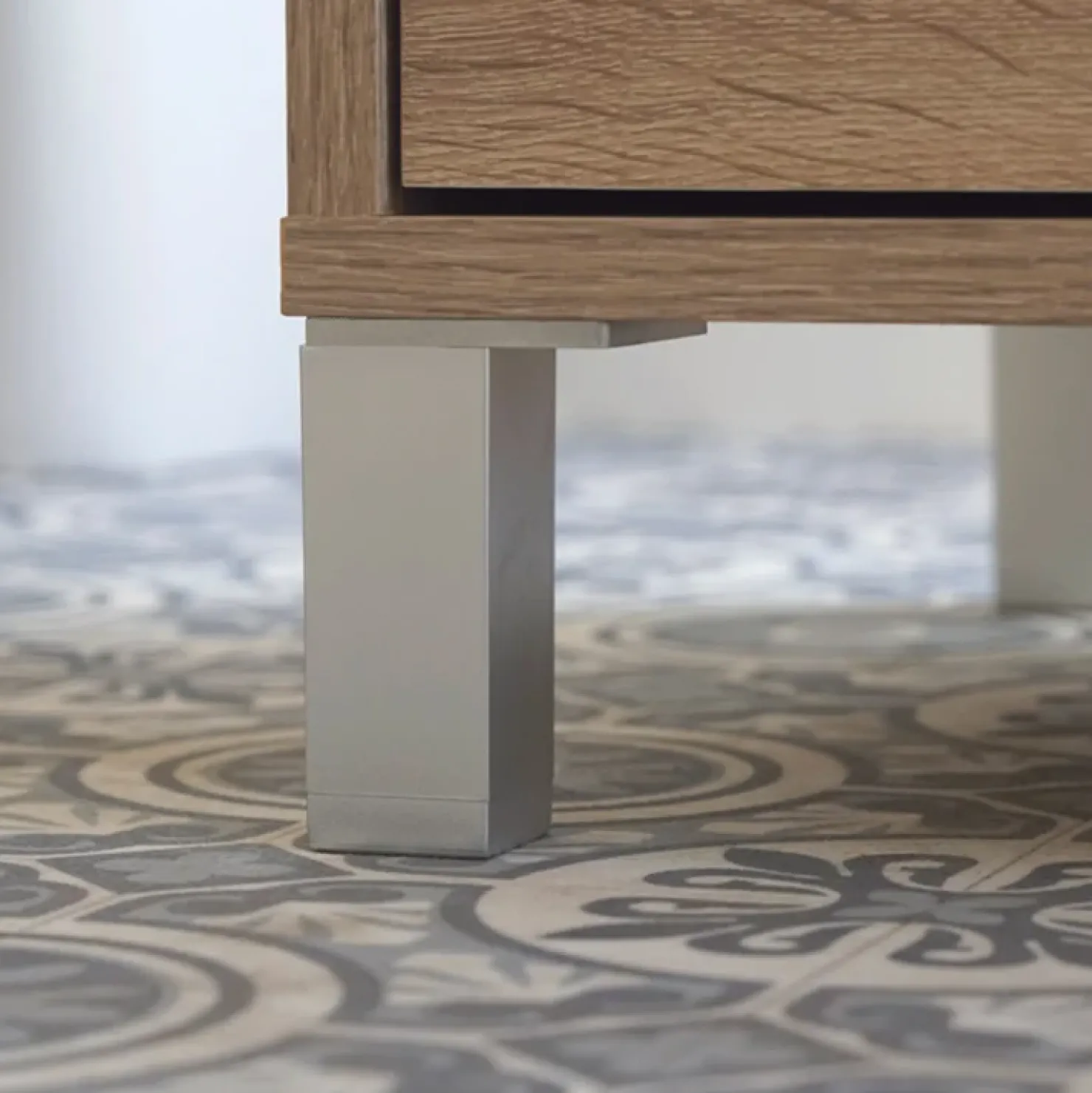 Garnero Arredamenti Mobile bagno a terra 82cm con lavabo e specchio 3 cassetti Shutter Rovere New