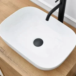 Garnero Arredamenti Mobile bagno a terra 100cm con lavabo 1 anta 1 cassetto rovere bianco Jasmund Online