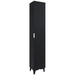 Garnero Arredamenti Mobile bagno a terra 61cm con colonna nero frontali decorati Konny Nero Lucido - Nero opaco Best