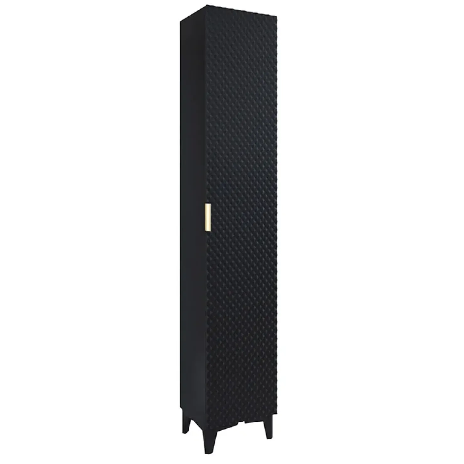 Garnero Arredamenti Mobile bagno a terra 61cm con colonna nero frontali decorati Konny Nero Lucido - Nero opaco Best