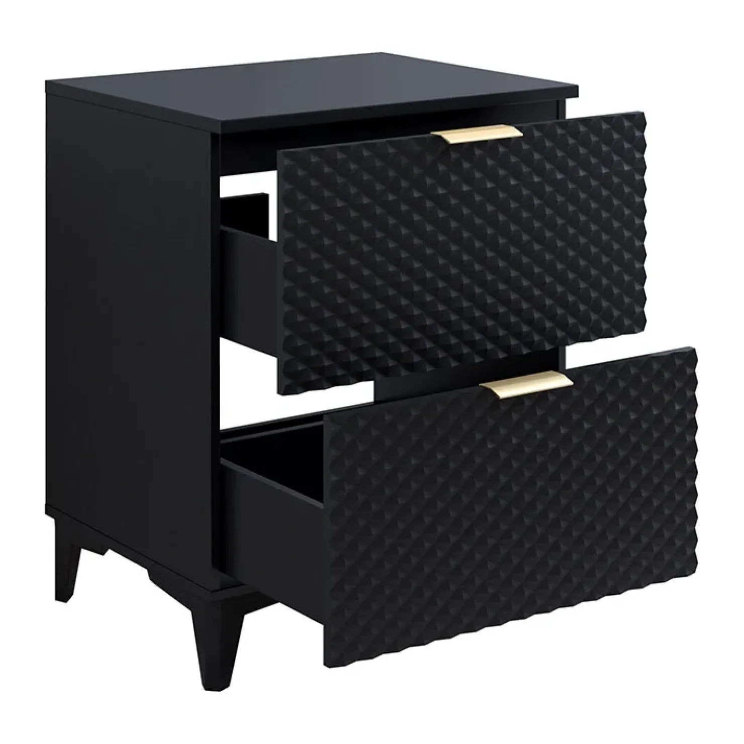 Garnero Arredamenti Mobile bagno a terra 61cm con colonna nero frontali decorati Konny Nero Lucido - Nero opaco Best