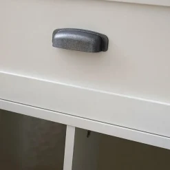 Garnero Arredamenti Mobile bagno a terra 120cm con doppio lavabo 2 ante 2 cassetti bianco rovere Ilias Clearance