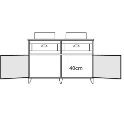 Garnero Arredamenti Mobile bagno a terra 120cm con doppio lavabo 2 ante 2 cassetti bianco rovere Ilias Clearance