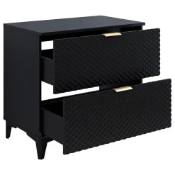 Garnero Arredamenti Mobile bagno a terra 81cm con colonna nero frontali decorati Konny Nero Lucido - Nero opaco Hot