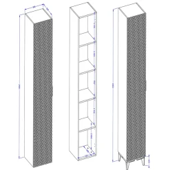 Garnero Arredamenti Mobile bagno a terra 81cm con colonna nero frontali decorati Konny Nero Lucido - Nero opaco Hot