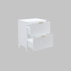 Garnero Arredamenti Mobile bagno a terra 61cm con colonna bianco frontali decorati Konny Bianco Lucido - Bianco opaco Hot