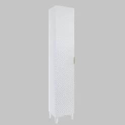 Garnero Arredamenti Mobile bagno a terra 61cm con colonna bianco frontali decorati Konny Bianco Lucido - Bianco opaco Hot