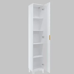 Garnero Arredamenti Mobile bagno a terra 61cm con colonna bianco frontali decorati Konny Bianco Lucido - Bianco opaco Hot