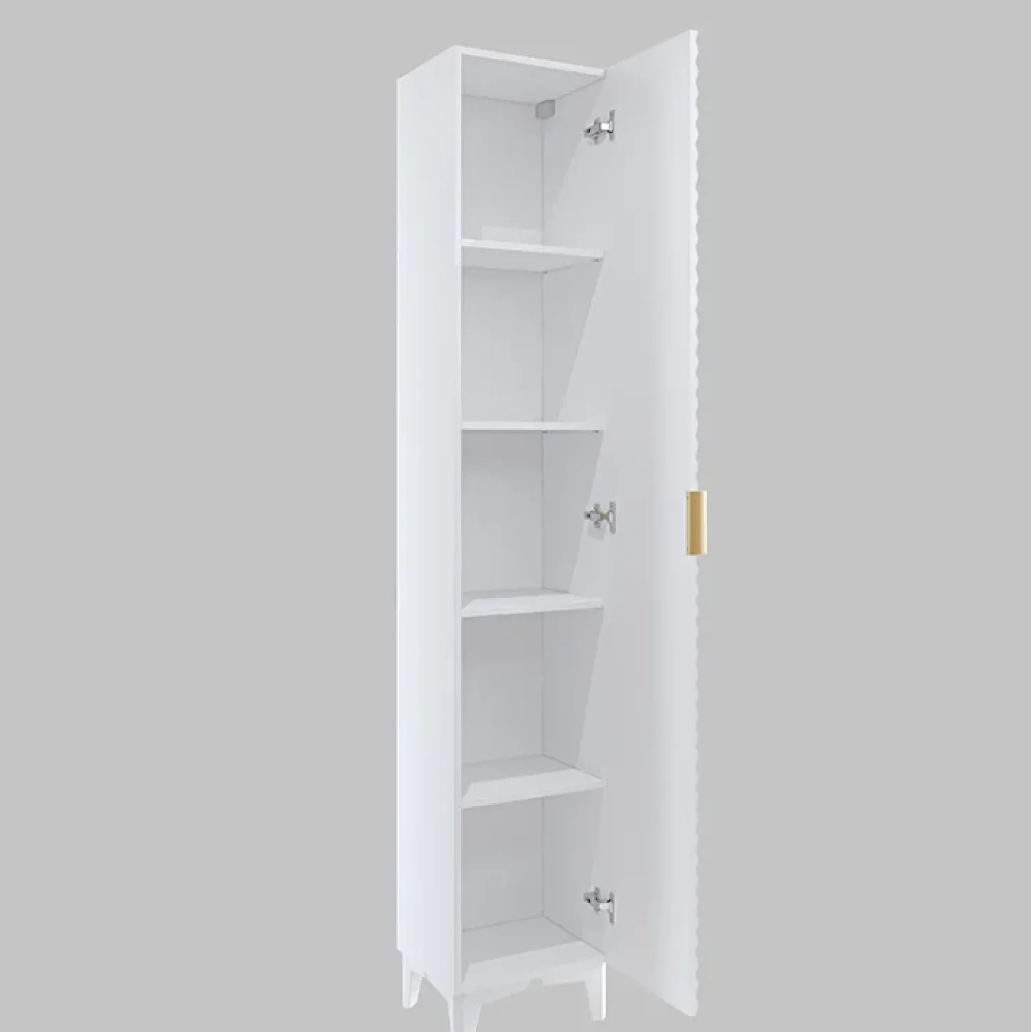 Garnero Arredamenti Mobile bagno a terra 61cm con colonna bianco frontali decorati Konny Bianco Lucido - Bianco opaco Hot