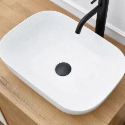 Garnero Arredamenti Mobile bagno a terra 100cm con lavabo e colonna 3 ante 1 cassetto bianco Jasmund Rovere Clearance