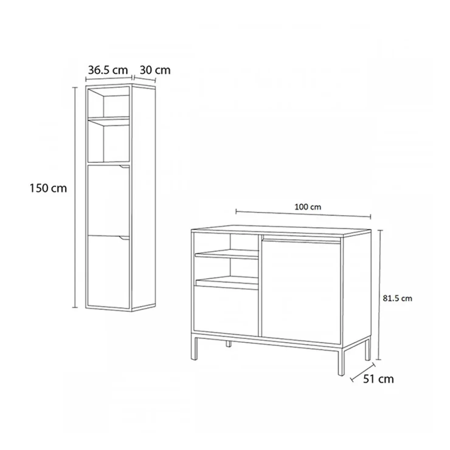 Garnero Arredamenti Mobile bagno a terra 100cm con lavabo e colonna 3 ante 1 cassetto bianco Jasmund Rovere Clearance
