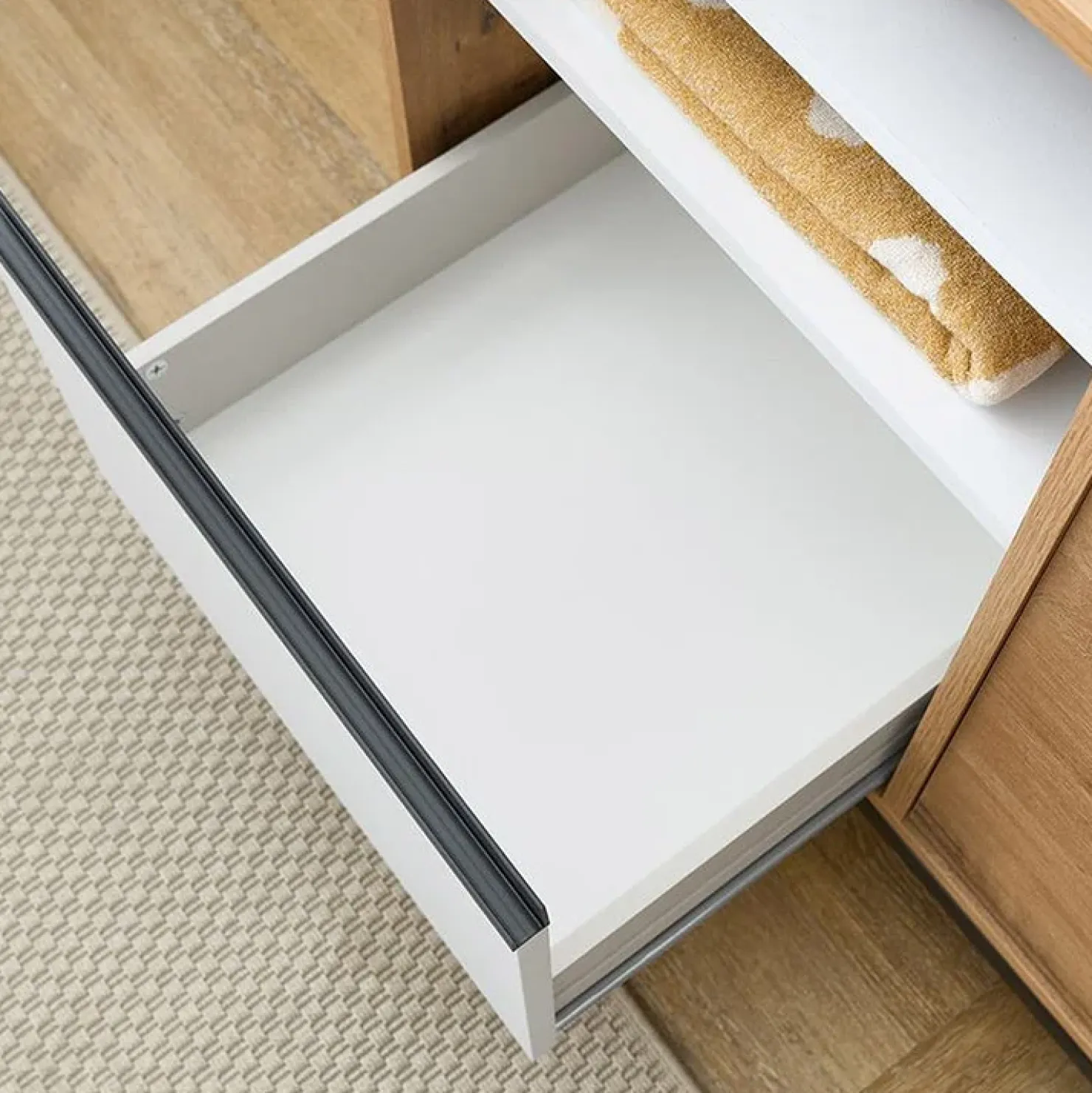 Garnero Arredamenti Mobile bagno a terra 100cm con lavabo e colonna 3 ante 1 cassetto bianco Jasmund Rovere Clearance