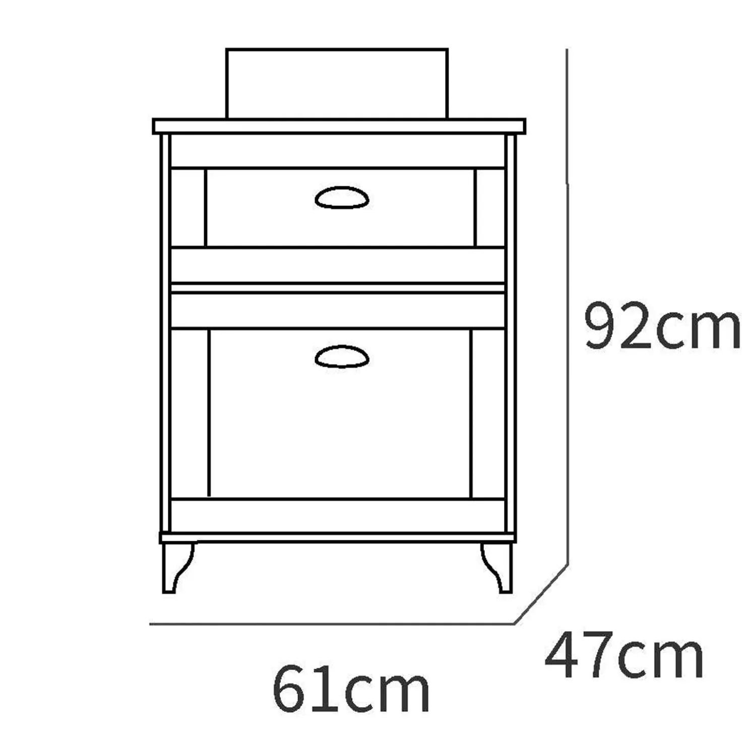Garnero Arredamenti Mobile bagno a terra 61cm con lavabo 1 cassetto 1 anta rovere bianco Ilias Discount