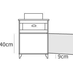 Garnero Arredamenti Mobile bagno a terra 61cm con lavabo 1 cassetto 1 anta rovere bianco Ilias Discount