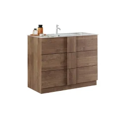 Garnero Arredamenti Mobile bagno a terra 100cm con lavabo 3 cassetti rovere Alvarez Clearance