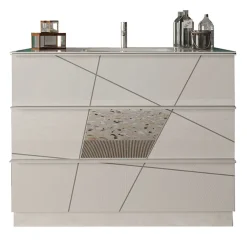 Garnero Arredamenti Mobile bagno a terra 100cm con lavabo e specchio bianco lucido specchi Olimpo New