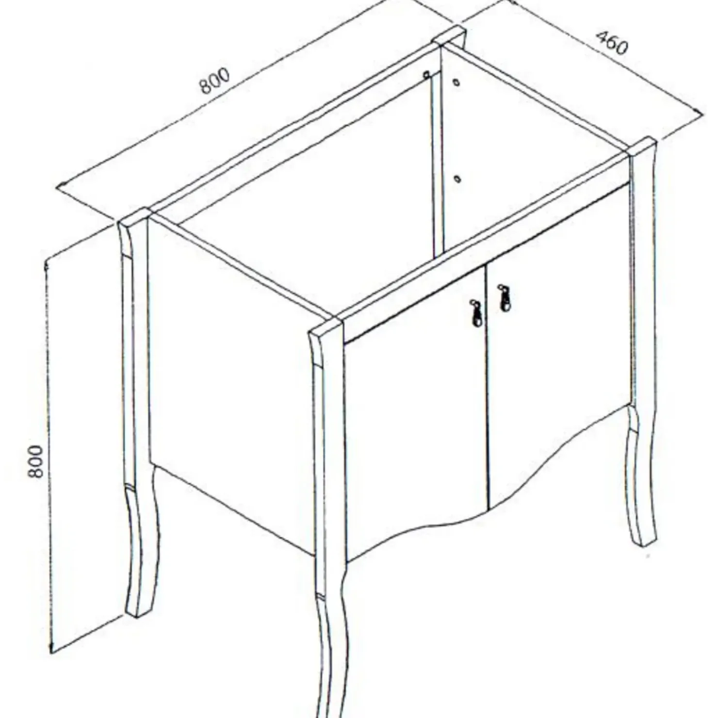 Garnero Arredamenti Mobile bagno classico 80cm con lavabo 2 ante bianco Brigit New