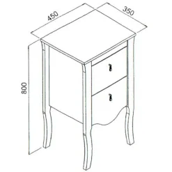 Garnero Arredamenti Mobile bagno classico 45cm 2 cassetti bianco Brigit Hot