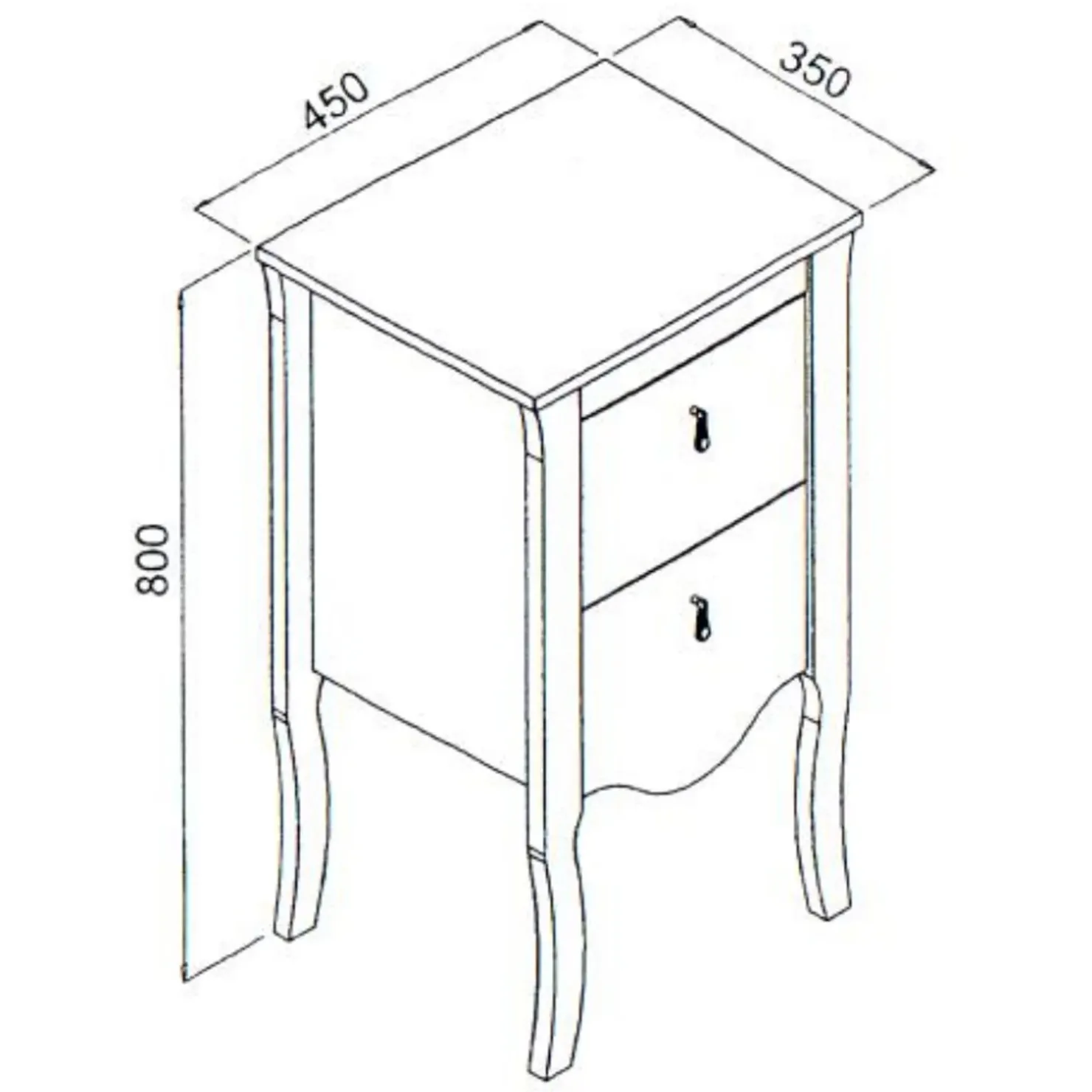 Garnero Arredamenti Mobile bagno classico 45cm 2 cassetti bianco Brigit Hot