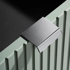 Garnero Arredamenti Mobile bagno sospeso cannettato 50cm con lavabo, specchio e colonna verde salvia rovere Greeny Clearance