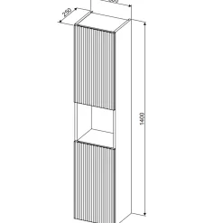 Garnero Arredamenti Mobile bagno sospeso cannettato 50cm con lavabo, specchio e colonna verde salvia rovere Greeny Clearance